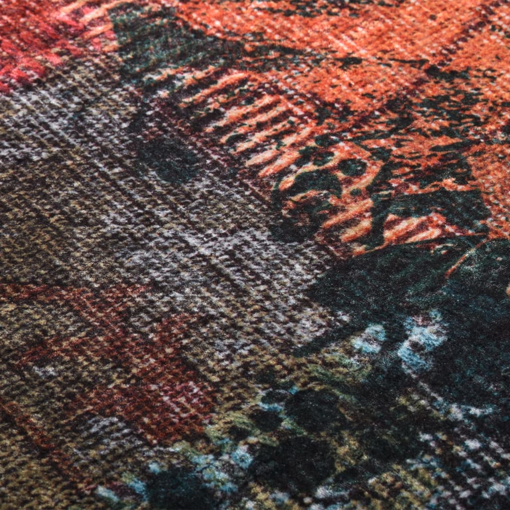 Teppich Waschbar Patchwork 80x150 cm Mehrfarbig Rutschfest