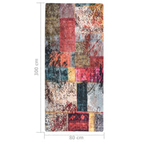 Thumbnail for Teppich Waschbar Patchwork 80x300 cm Mehrfarbig Rutschfest