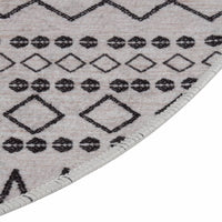 Thumbnail for Teppich Waschbar Schwarz und Weiß φ120 cm Rutschfest