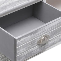 Thumbnail for TV-Schrank Weiß und Grau 108x30x40 cm Massivholz Paulownia