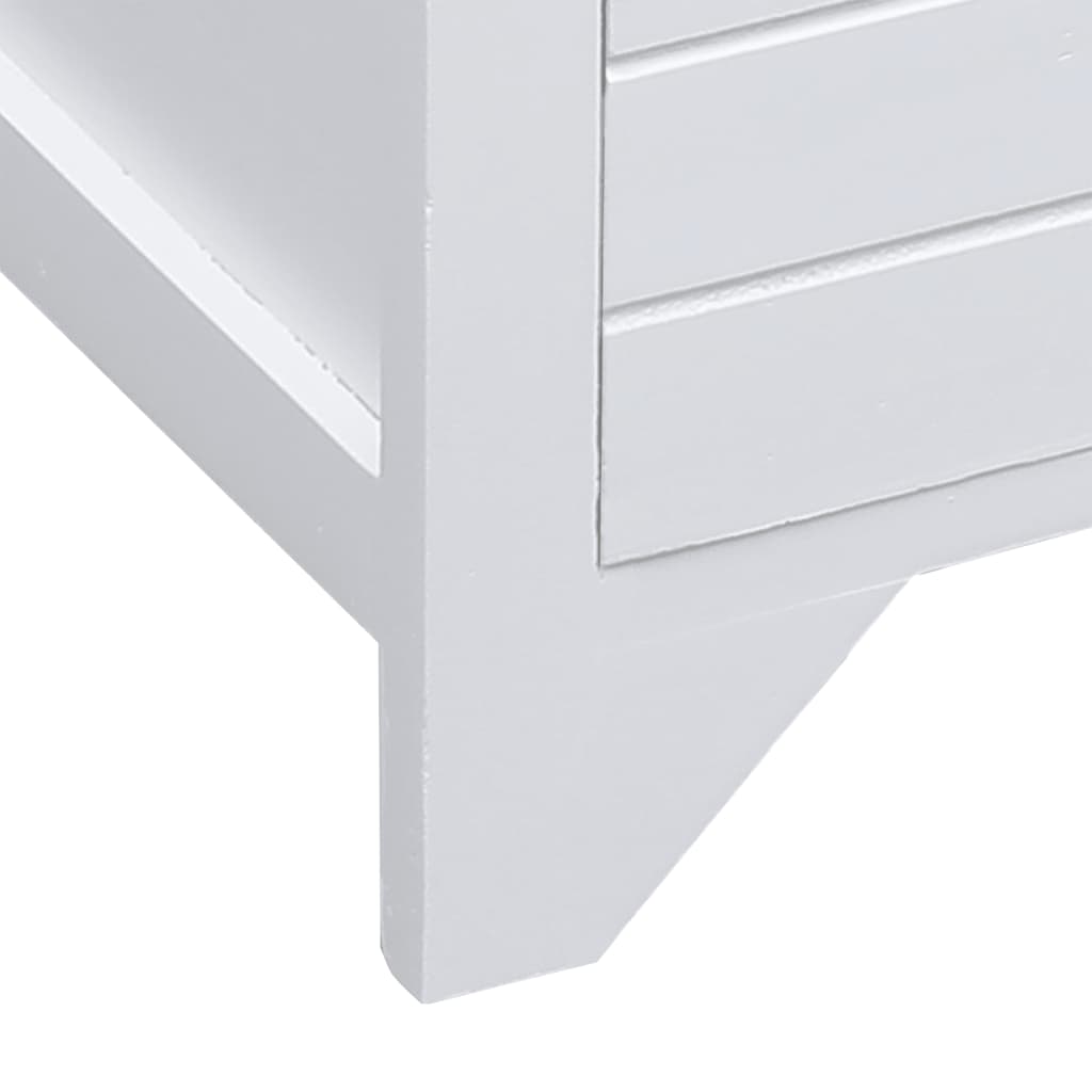 TV-Schrank Weiß 108x30x40 cm Massivholz Paulownia