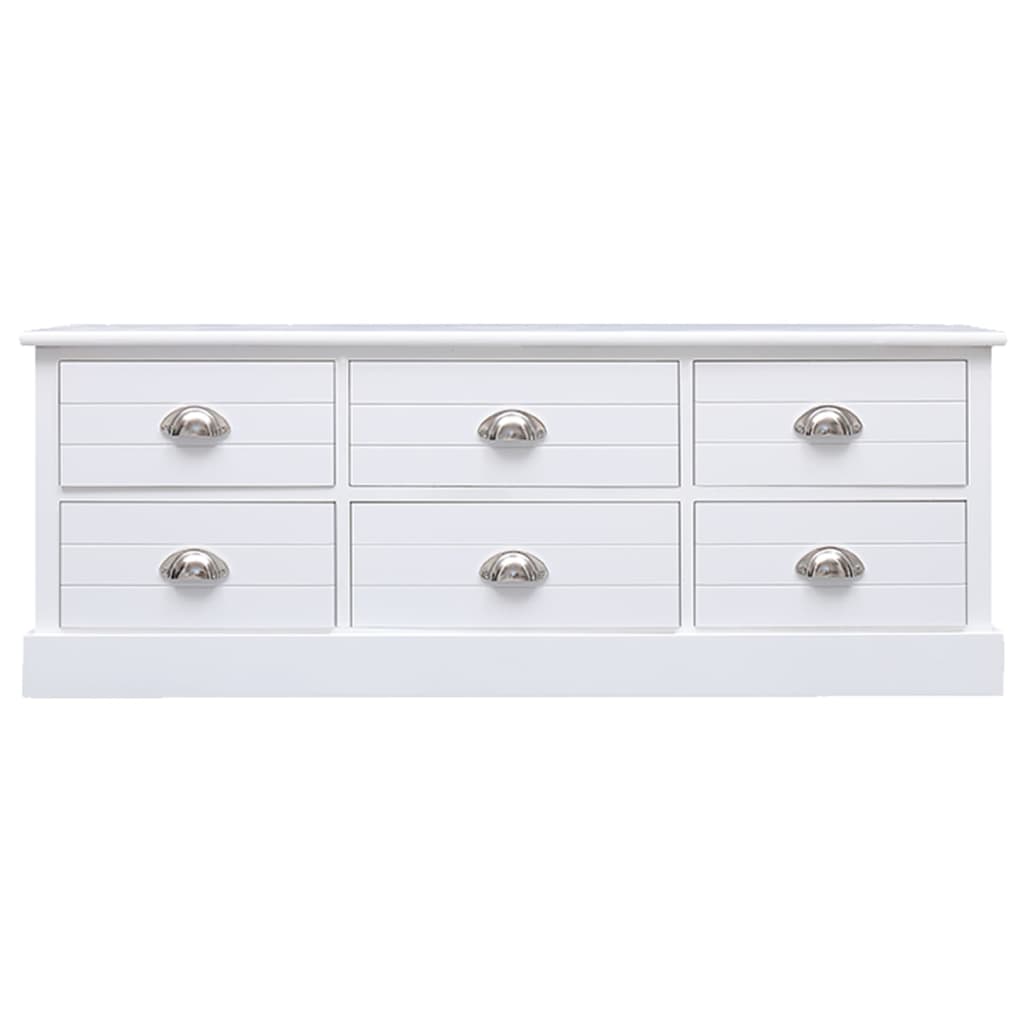 TV-Schrank Weiß 108x30x40 cm Massivholz Paulownia