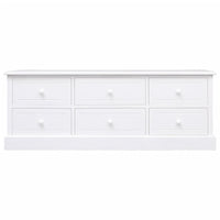 Thumbnail for TV-Schrank Weiß 108x30x40 cm Massivholz Paulownia