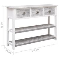 Thumbnail for Sideboard Antik-Grau 108x30x76 cm Massivholz Paulownia