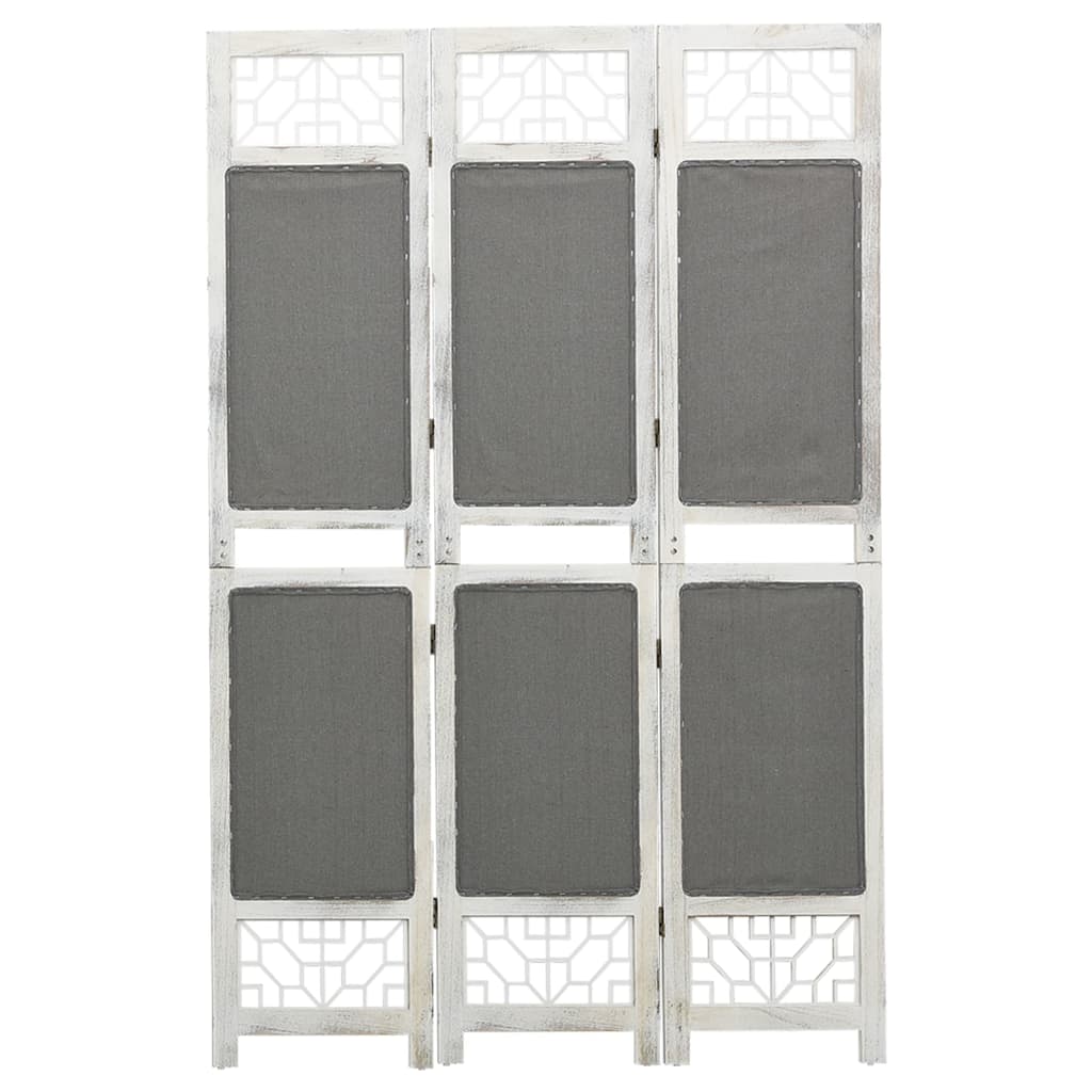 3-tlg. Paravent Grau 105x165 cm Stoff