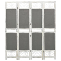 Thumbnail for 338555 vidaXL 4-Panel Room Divider Grey 140x165 cm Fabric
