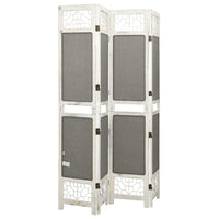 Thumbnail for 338555 vidaXL 4-Panel Room Divider Grey 140x165 cm Fabric