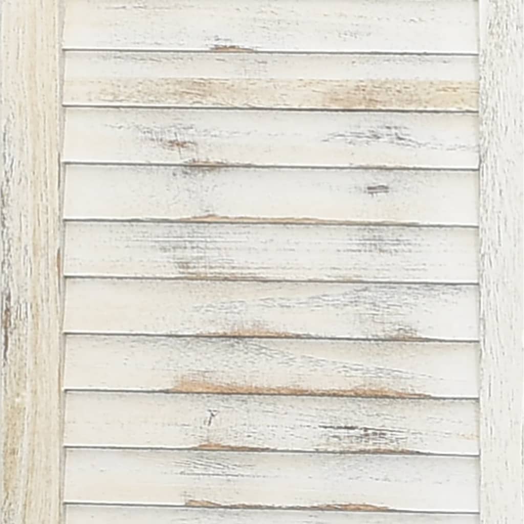 4-Paneel Raumteiler Antik-Weiß 140x165 cm Holz