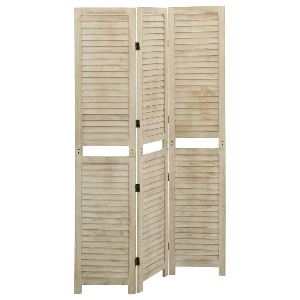 3-tlg. Paravent 105x165 cm Massivholz Paulownia