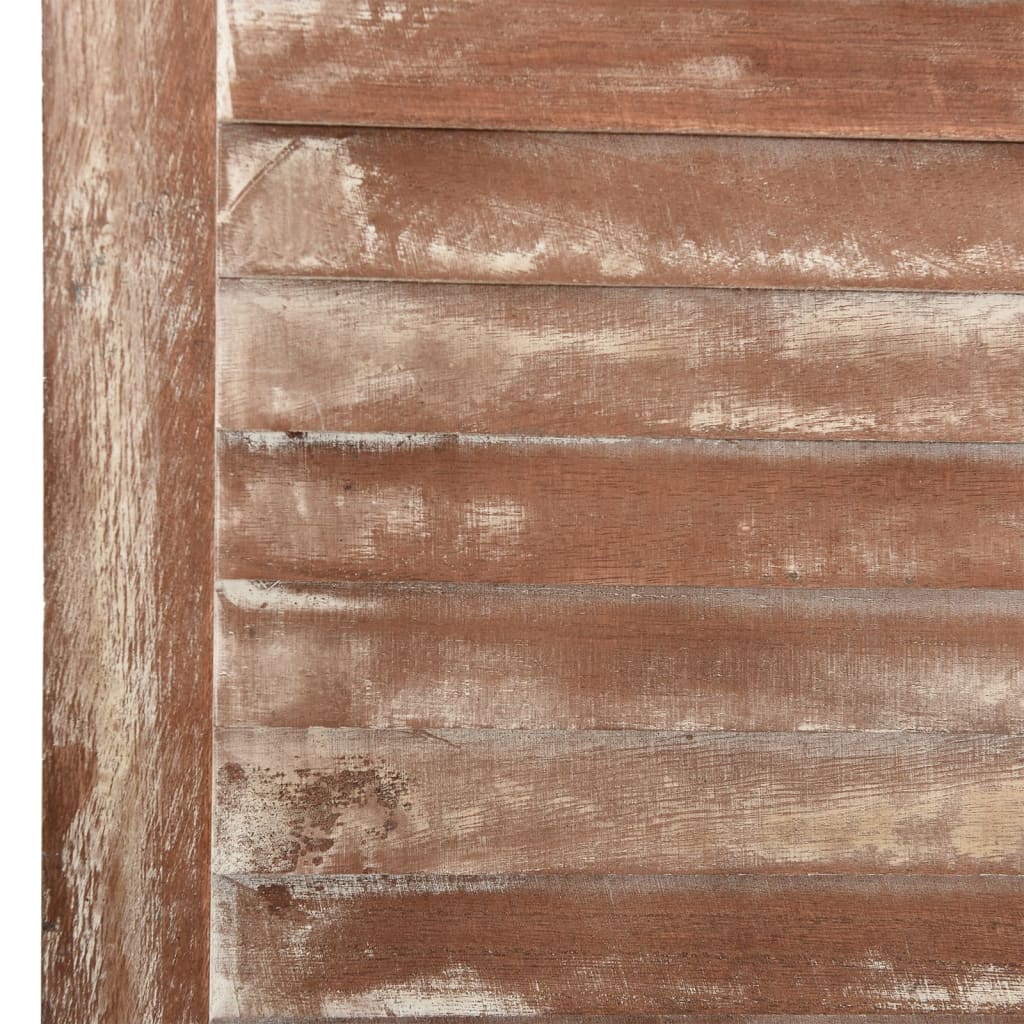 6-tlg. Paravent Braun 210x165 cm Massivholz Paulownia