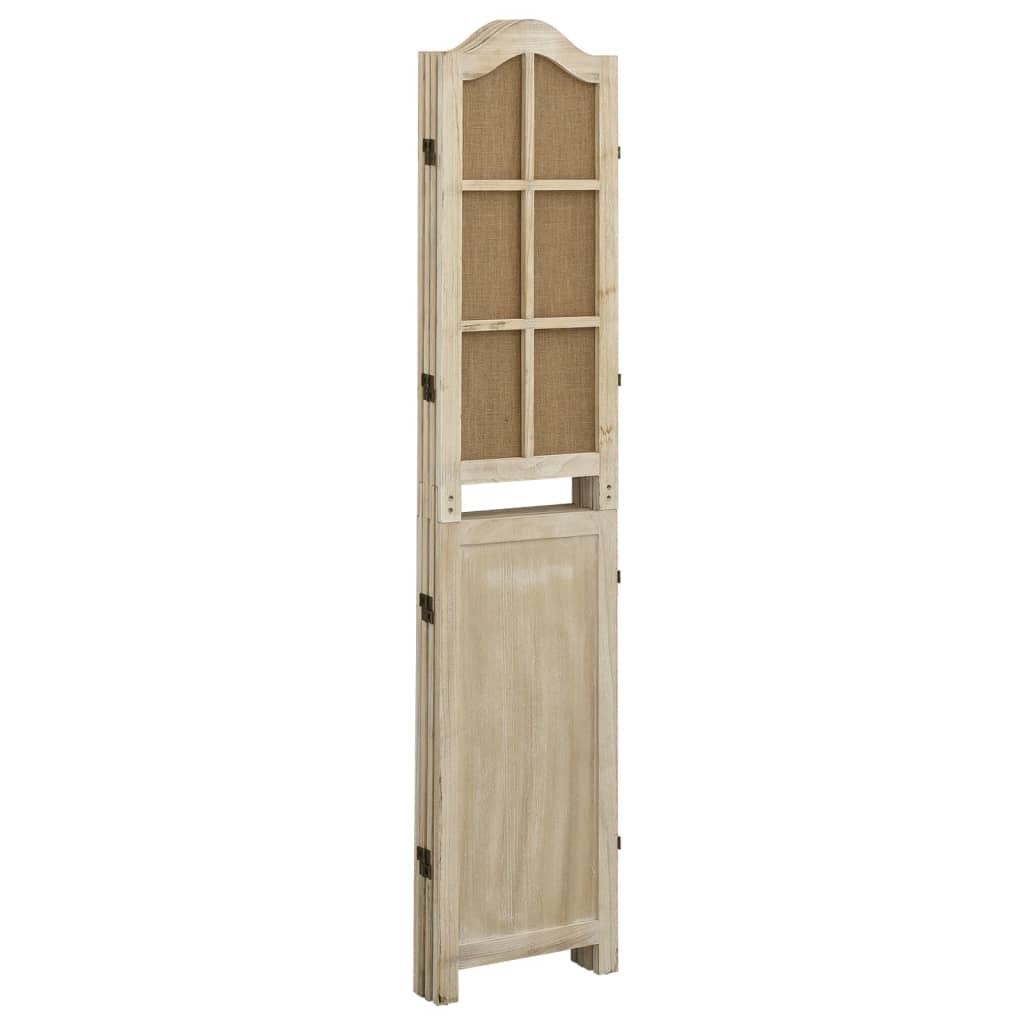 4-tlg. Paravent Braun 140x165 cm Stoff