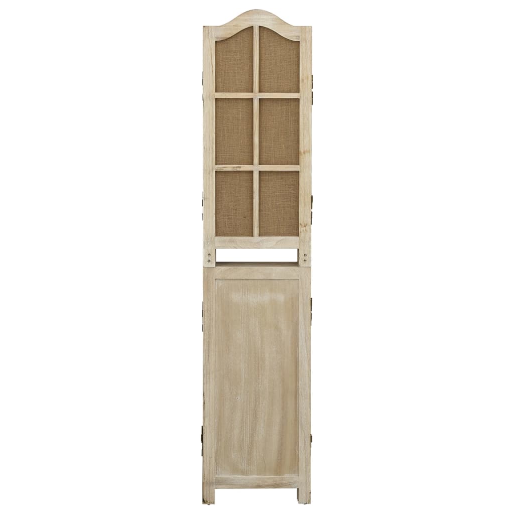 4-tlg. Paravent Braun 140x165 cm Stoff