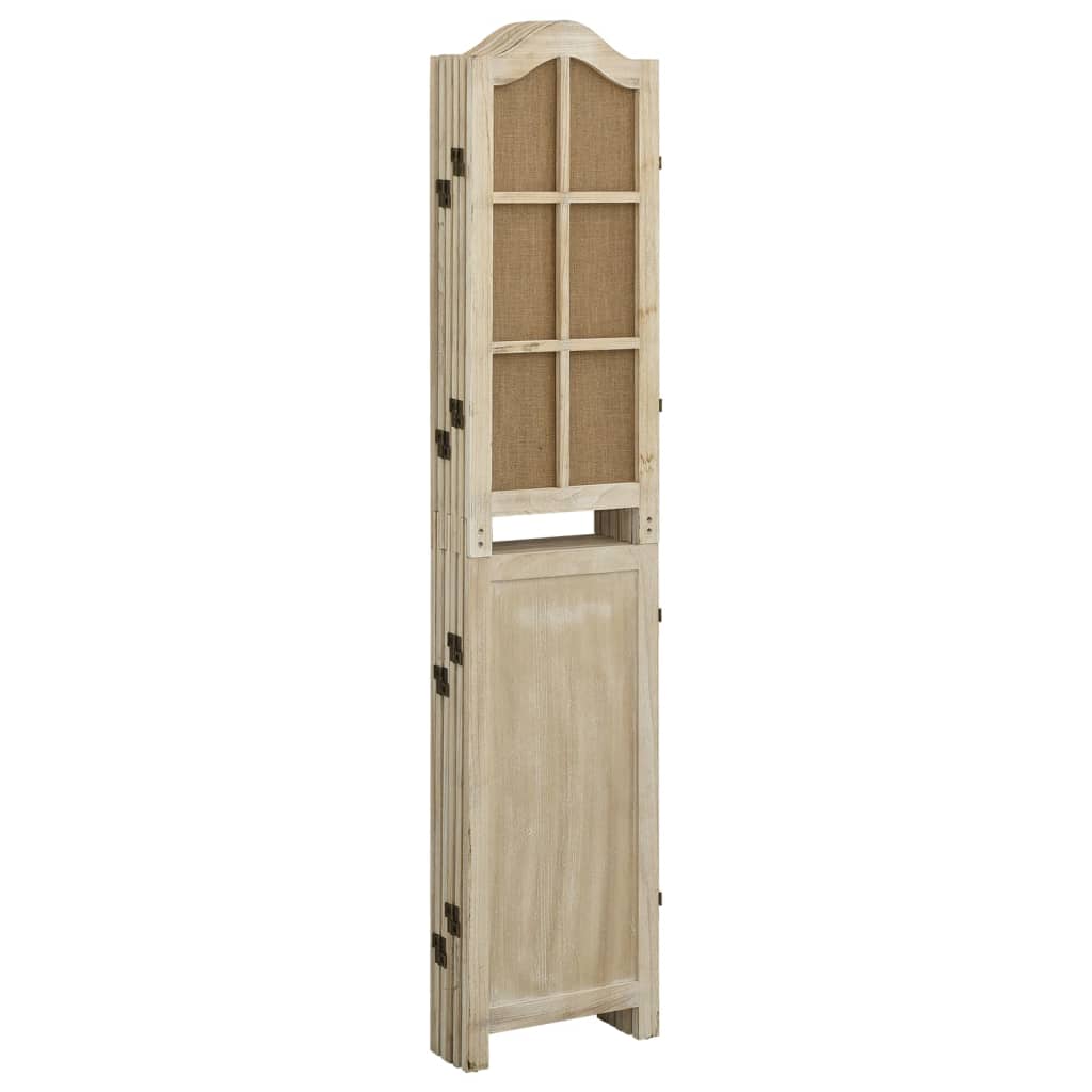 6-tlg. Paravent Braun 214x165 cm Stoff