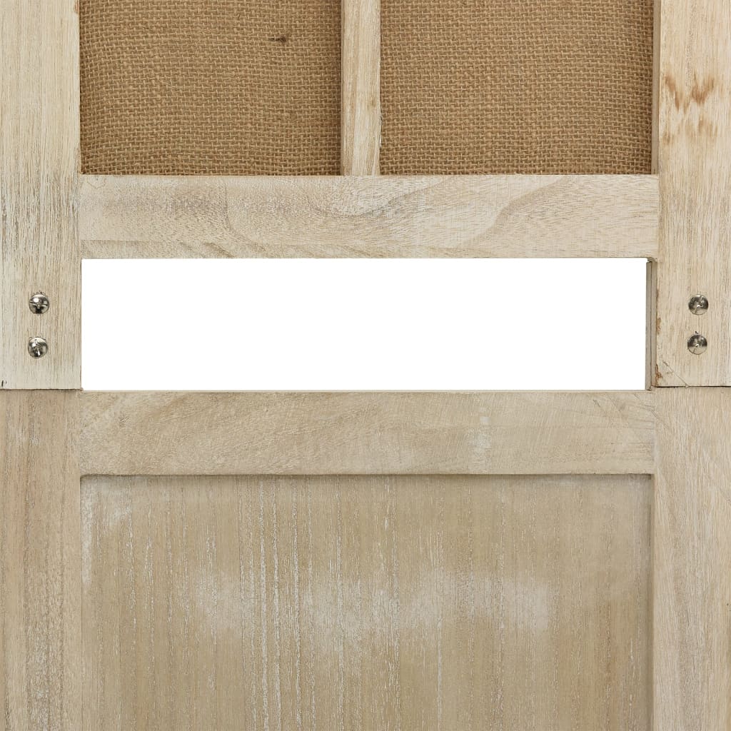 6-tlg. Paravent Braun 214x165 cm Stoff