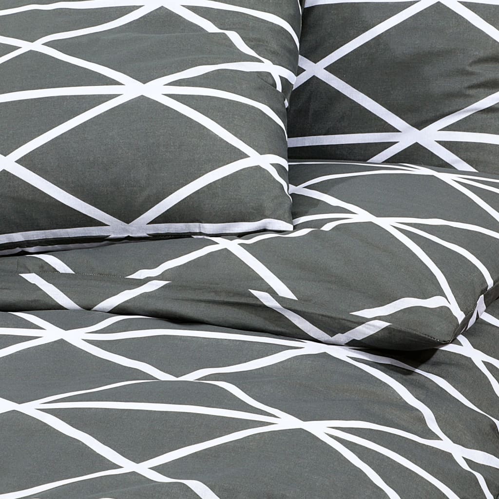 Bettwäsche-Set Grau 135x200 cm Baumwolle