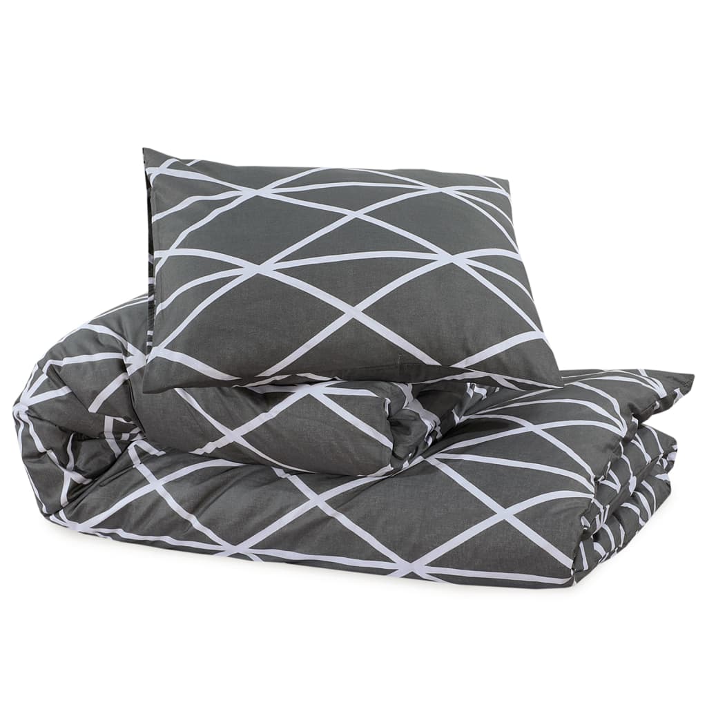 Bettwäsche-Set Grau 155x220 cm Baumwolle