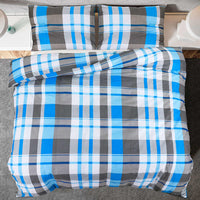 Thumbnail for Bettwäsche-Set Blau und Grau 200x200 cm Baumwolle