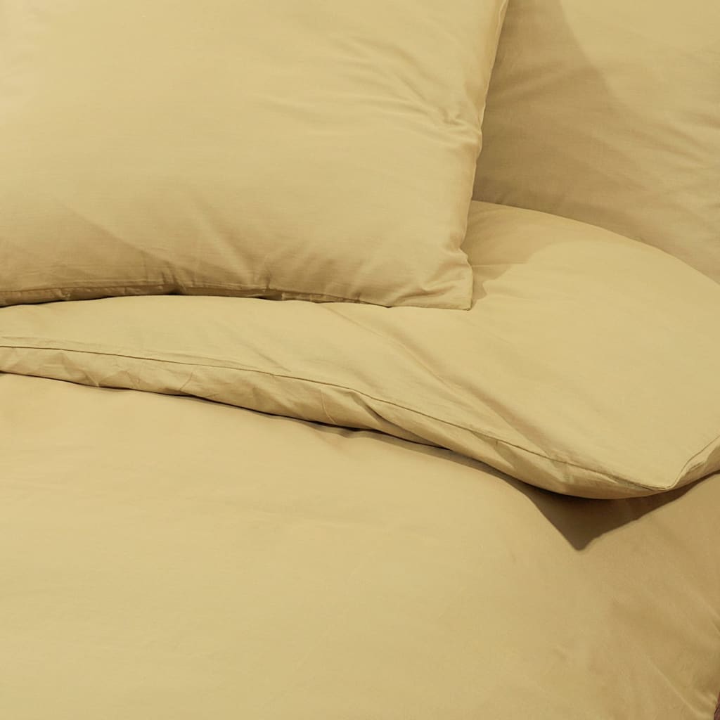 Bettwäsche-Set Taupe 155x220 cm Baumwolle
