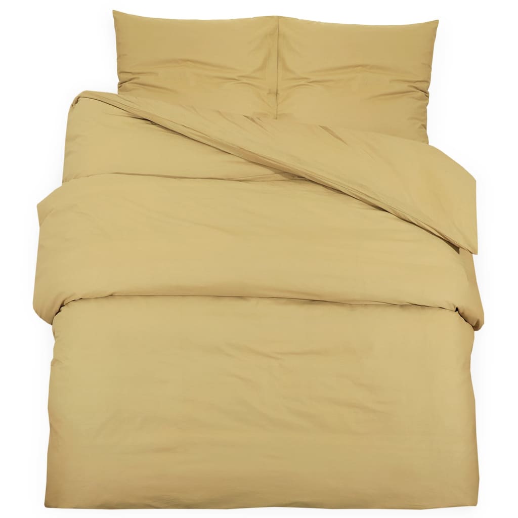 Bettwäsche-Set Taupe 225x220 cm Baumwolle