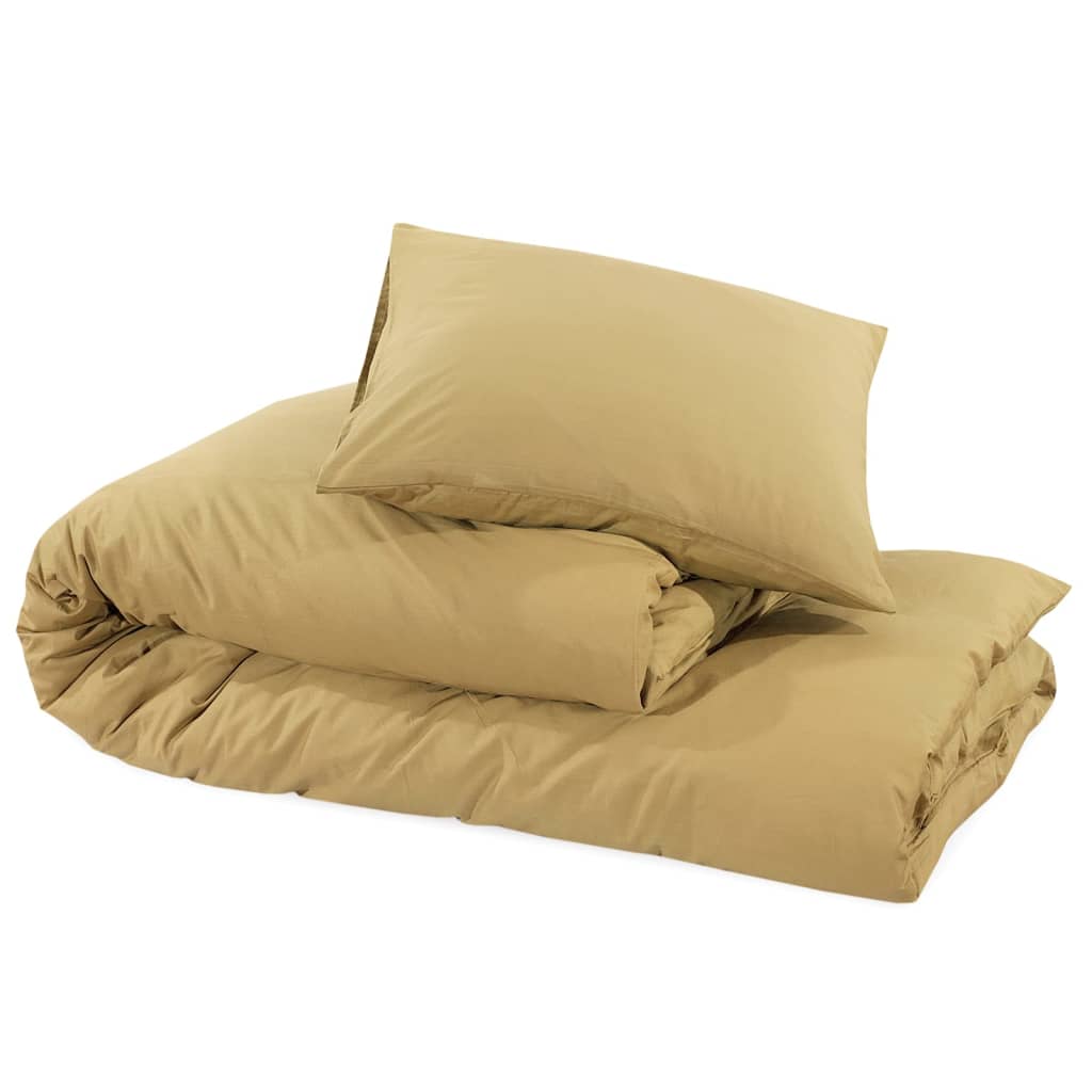 Bettwäsche-Set Taupe 225x220 cm Baumwolle