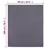 Thumbnail for Spannbettlaken Jersey Anthrazit 90x200 cm Baumwolle