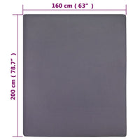 Thumbnail for Spannbettlaken Jersey Anthrazit 160x200 cm Baumwolle