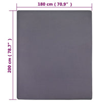 Thumbnail for Spannbettlaken 2 Stk. Jersey Anthrazit 180x200 cm Baumwolle