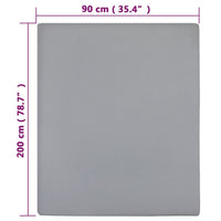 Thumbnail for Spannbettlaken Jersey Grau 90x200 cm Baumwolle