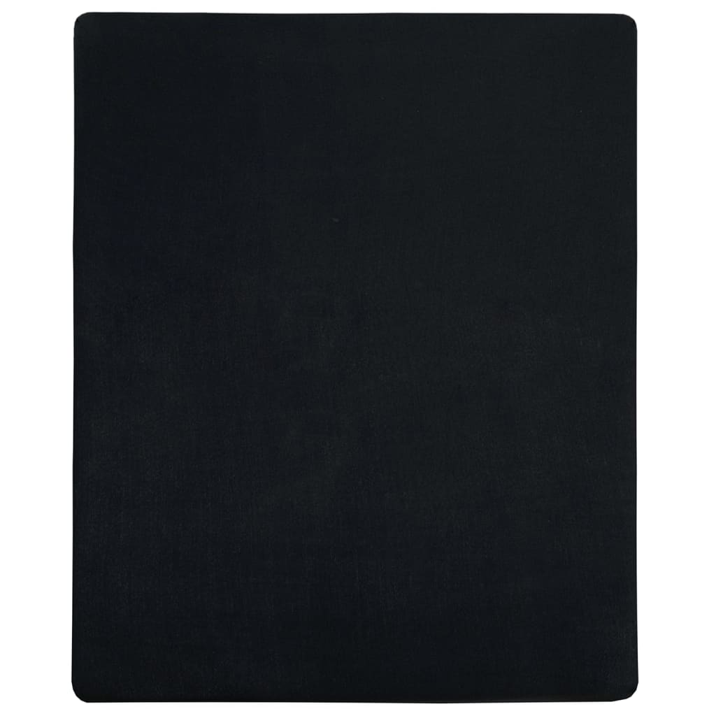Spannbettlaken 2 Stk. Jersey Schwarz 90x200 cm Baumwolle