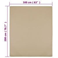 Thumbnail for Spannbettlaken 2 Stk. Jersey Taupe 160x200 cm Baumwolle