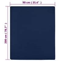 Thumbnail for Spannbettlaken Jersey Marineblau 90x200 cm Baumwolle