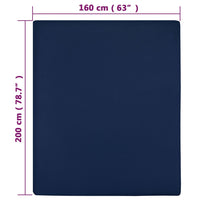 Thumbnail for Spannbettlaken Jersey Marineblau 160x200 cm Baumwolle