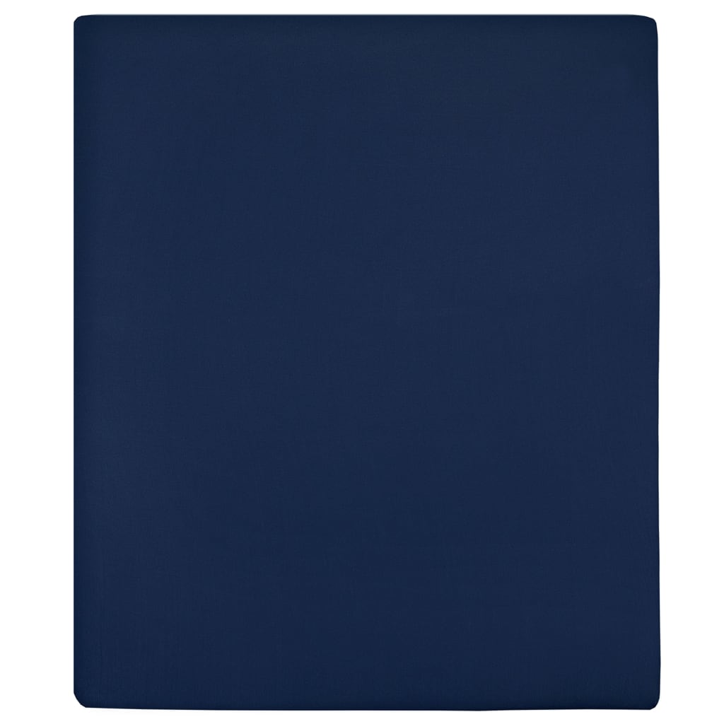 Spannbettlaken 2 Stk. Jersey Marineblau 160x200 cm Baumwolle