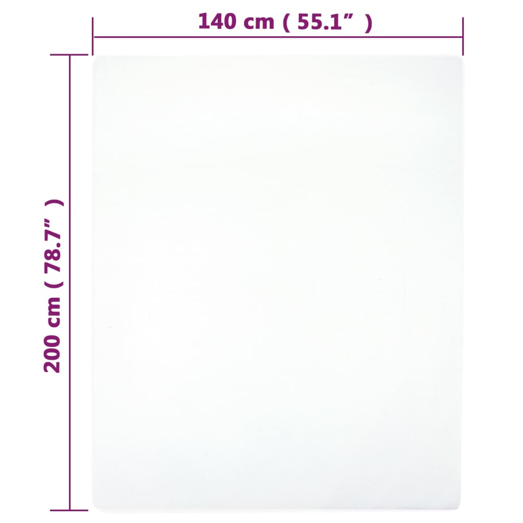Spannbettlaken Jersey Weiß 140x200 cm Baumwolle