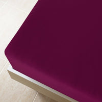 Thumbnail for Spannbettlaken Jersey Bordeauxrot 100x200 cm Baumwolle