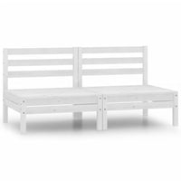 Thumbnail for Garten-Mittelsofas 2 Stk. Weiß Kiefer Massivholz