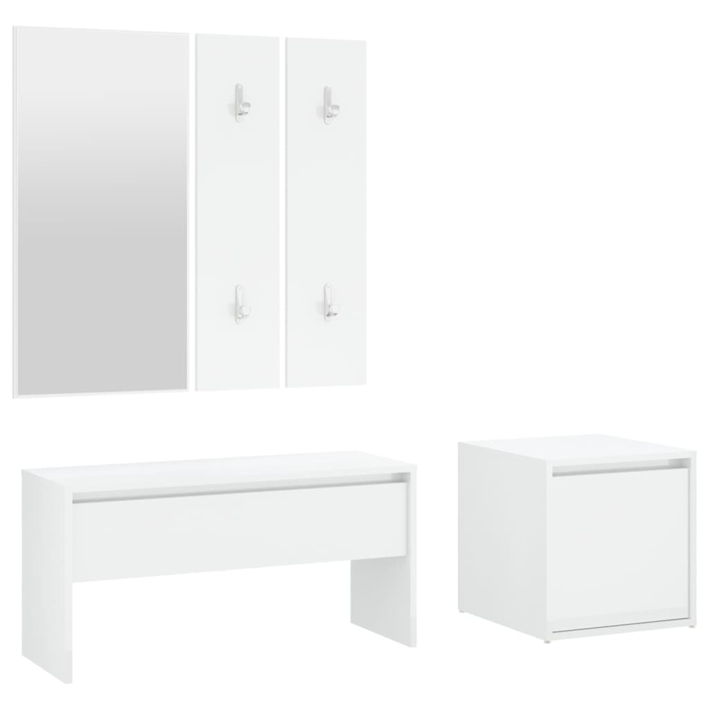 Flurmöbel-Set Hochglanz-Weiß Holzwerkstoff