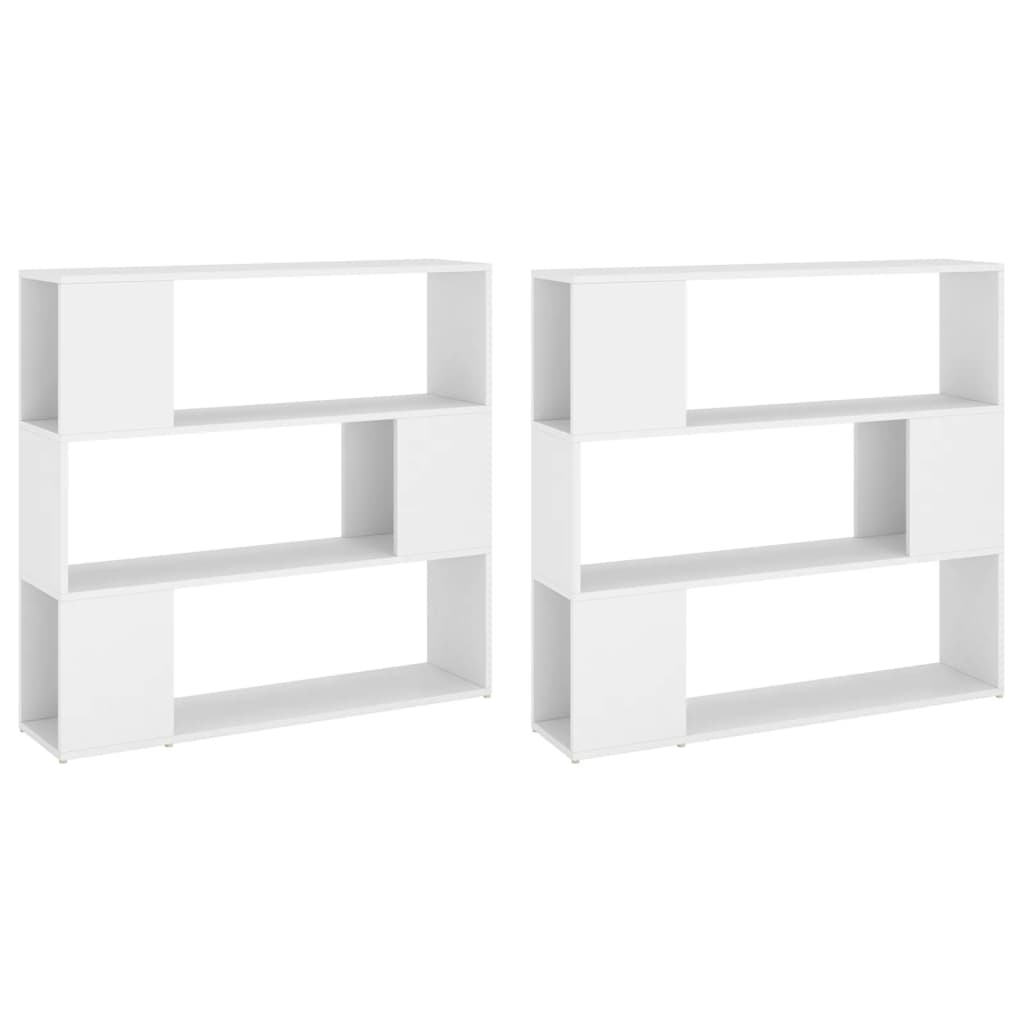 Bücherregal Raumteiler Weiß 100x24x188 cm