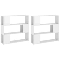 Thumbnail for Bücherregal Raumteiler Hochglanz-Weiß 100x24x188 cm