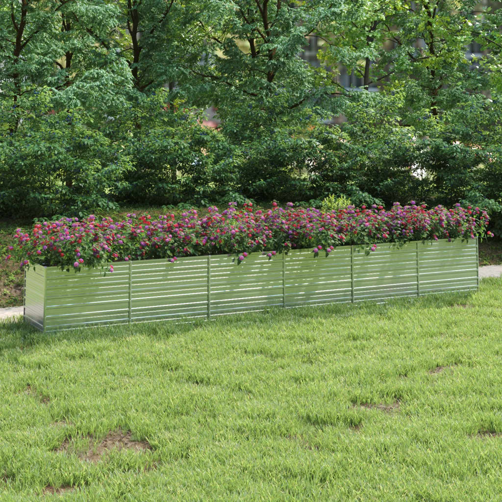 Garten-Hochbeet 600x80x77 cm Verzinkter Stahl Silber