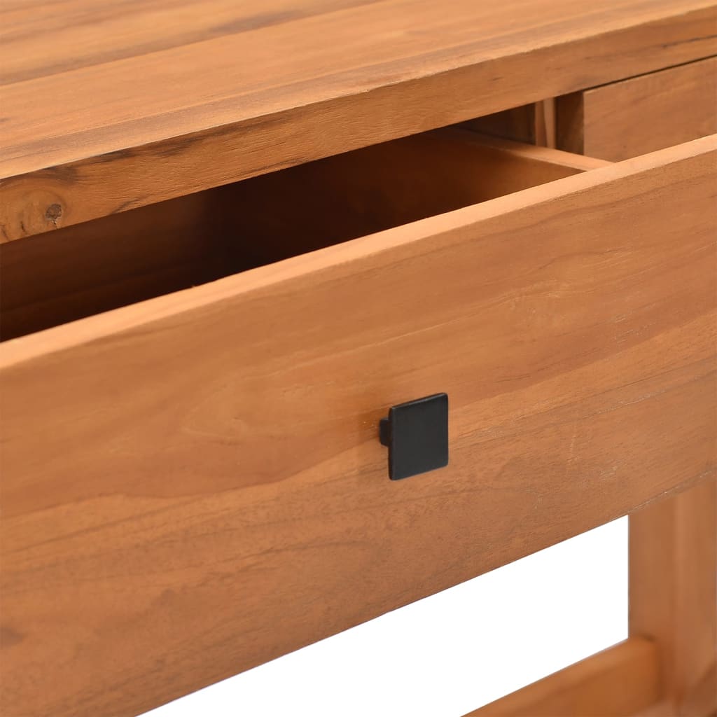Schreibtisch mit Schubladen 120x40x75 cm Massivholz Teak