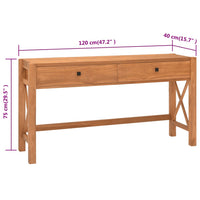 Thumbnail for Schreibtisch mit Schubladen 120x40x75 cm Massivholz Teak