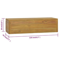Thumbnail for Wand-Badschrank 110x45x30 cm Teak Massivholz