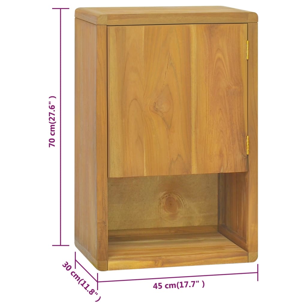 Wand-Badschrank 45x30x70 cm Massivholz Teak