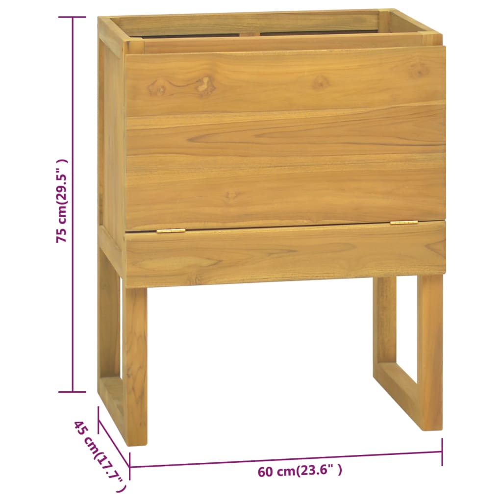 Badschrank 60x45x75 cm Massivholz Teak