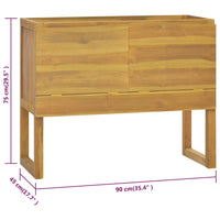 Thumbnail for Badschrank 90x45x75 cm Massivholz Teak