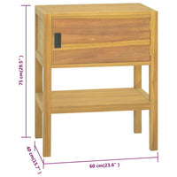 Thumbnail for Badschrank 60x40x75 cm Massivholz Teak