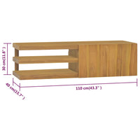 Thumbnail for Wand-Badschrank 110x40x30 cm Massivholz Teak