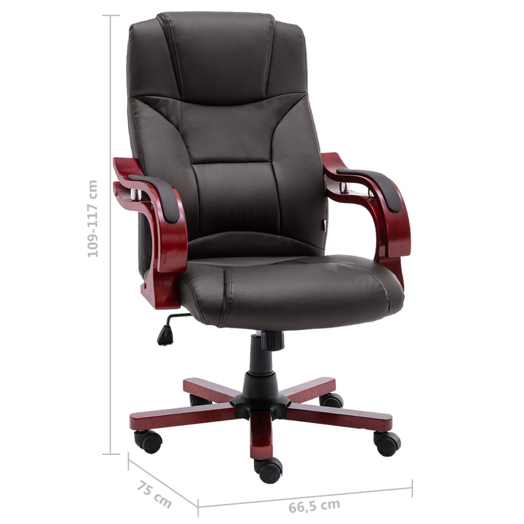 Bürostuhl Braun Echtleder