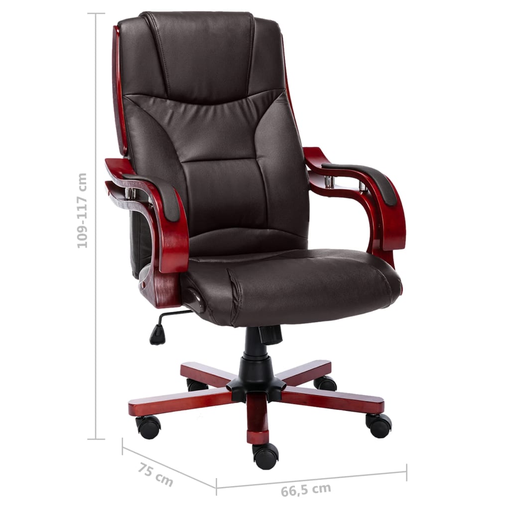 Bürostuhl Braun Echtleder